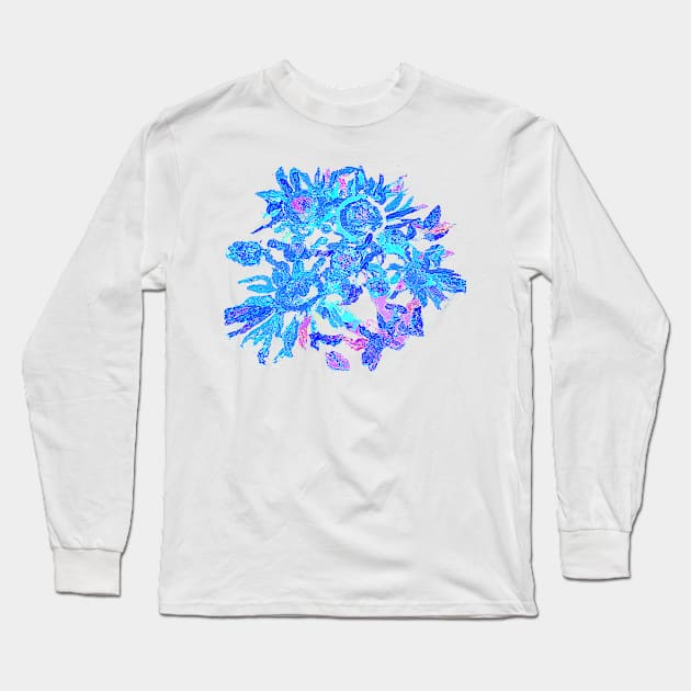 blue sunflowers Long Sleeve T-Shirt by Alchemia